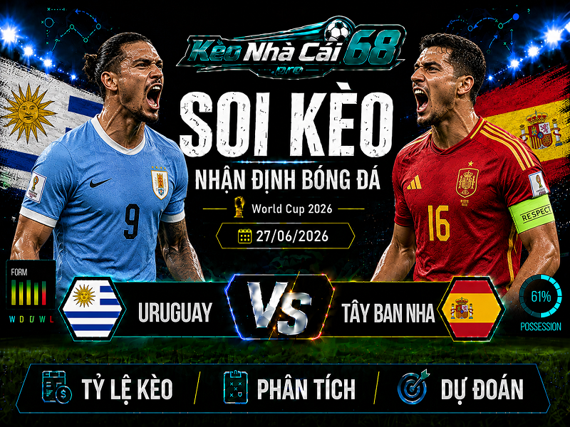 Đội hình dự kiến trước trận Uruguay vs Tây Ban Nha